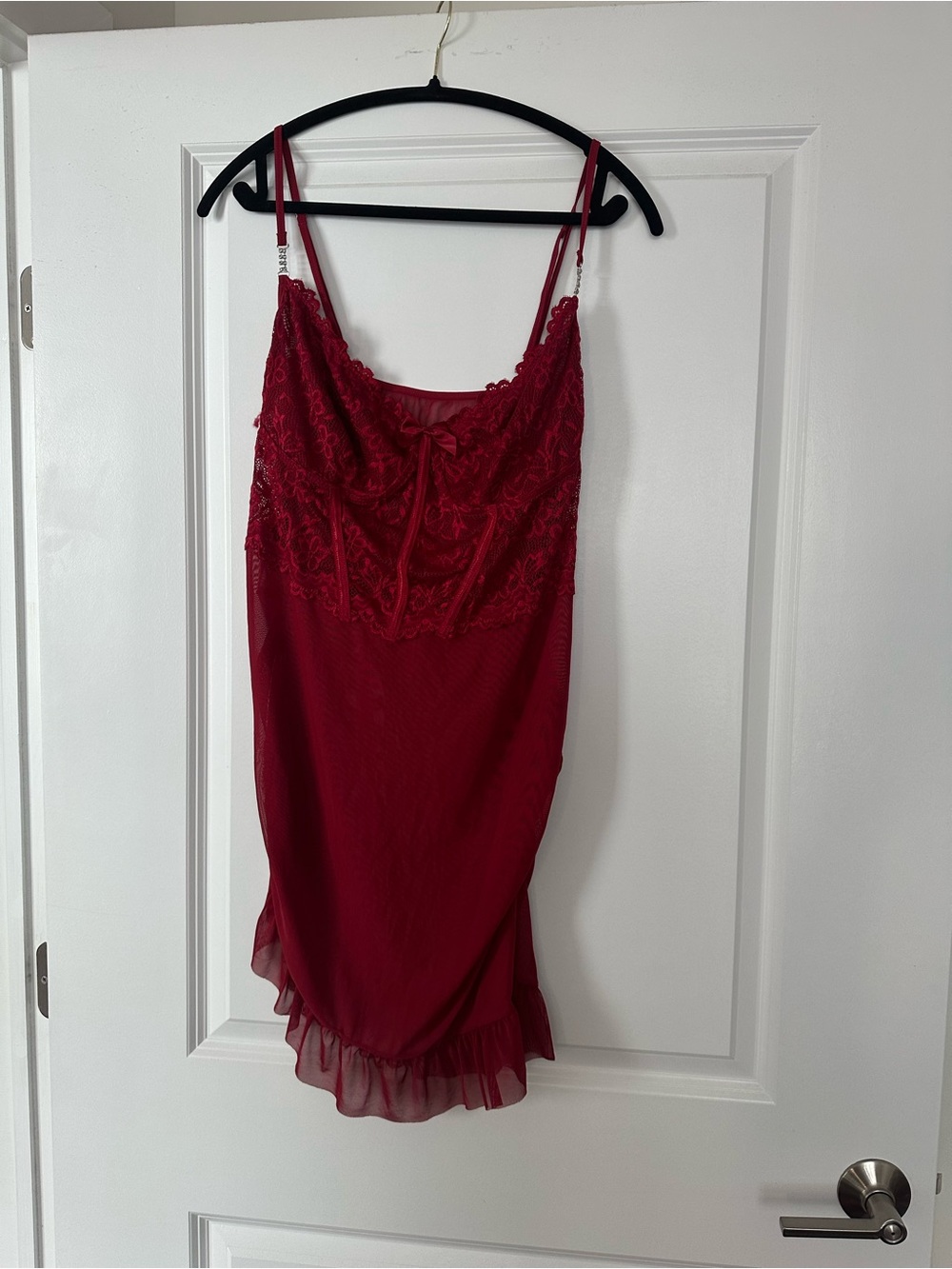 Women's Red Lace Slip Nightdress - Brand Unlisted
